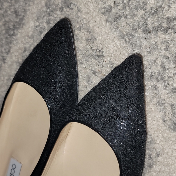 Jimmy Choo Lace Black Flats - Picture 3 of 8